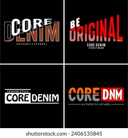Set typografie urban for print t shirt