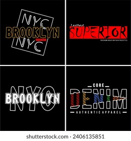 set typography urban for print t shirt
