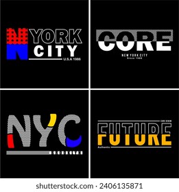 set typography urban for print t shirt