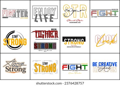 set typography vector for print t shirt