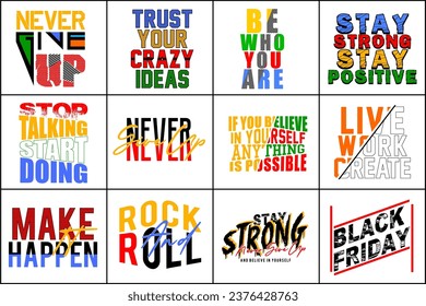 set typography vector for print t shirt