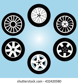 Set tyres for car
