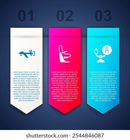 Set UAV Drone, Airplane seat and Aircraft steering helm. Business infographic template. Vector
