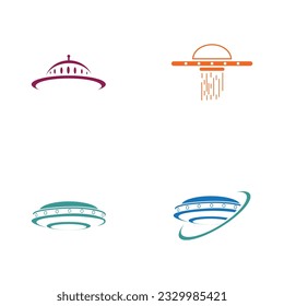 set of UFO vector logo template illustration design
