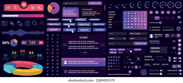 A set of UI components for mobile apps and websites. Includes buttons, panels, menus, sliders, and charts. Modern design for easy interaction, data management, and automation.