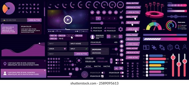 A set of UI components for mobile apps and websites. Includes buttons, panels, menus, sliders, and charts. Modern design for easy interaction, data management, and automation.