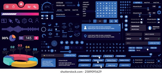 A set of UI components for mobile apps and websites. Includes buttons, panels, menus, sliders, and charts. Modern design for easy interaction, data management, and automation.