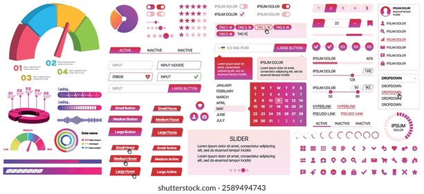 A set of UI components for mobile apps and websites. Includes buttons, panels, menus, sliders, and charts. Modern design for easy interaction, data management, and automation.