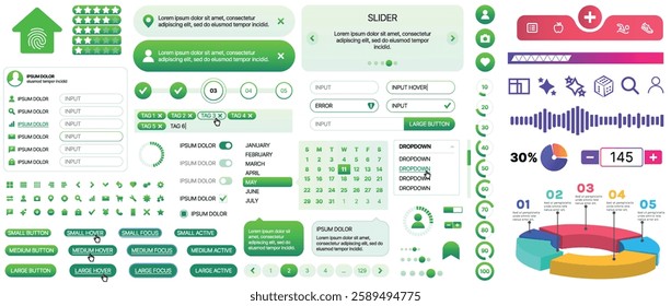 A set of UI components for mobile apps and websites. Includes buttons, panels, menus, sliders, and charts. Modern design for easy interaction, data management, and automation.