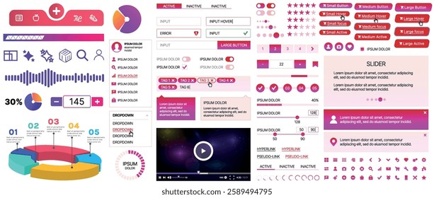 A set of UI components for mobile apps and websites. Includes buttons, panels, menus, sliders, and charts. Modern design for easy interaction, data management, and automation.