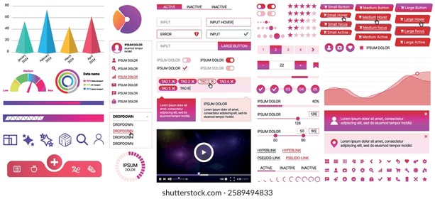 A set of UI components for mobile apps and websites. Includes buttons, panels, menus, sliders, and charts. Modern design for easy interaction, data management, and automation.