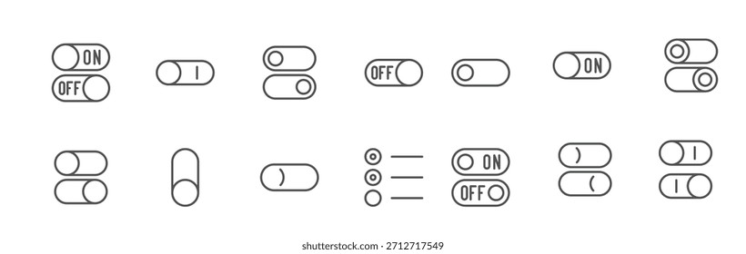set of ui elements related icons tabs switch button