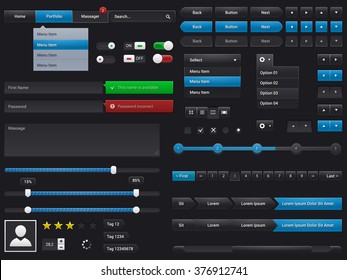 Set UI elements for Web site. Vector User Interface