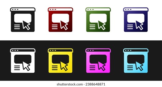 Set UI or UX design icon isolated on black and white background.  Vector
