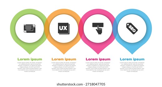 Set UI or UX design, , Keyboard and SEO optimization. Business infographic template. Vector