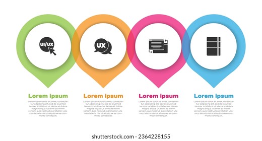 Set UI or UX design, ,  and Sketchbook album. Business infographic template. Vector