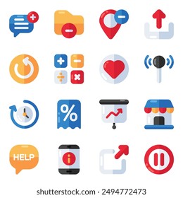 Set of Ui and Ux Flat Icons

