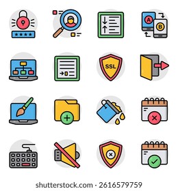 Set of Ui and Ux Flat Icons 