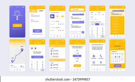 Set of UI, UX, GUI screens Delivery app flat design template for mobile apps, responsive website wireframes. Web design UI kit. Delivery Dashboard.