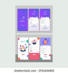 Set Of UI, UX, GUI Screens Job Recruitment And Smart House Or Real Estate App In Two Option.