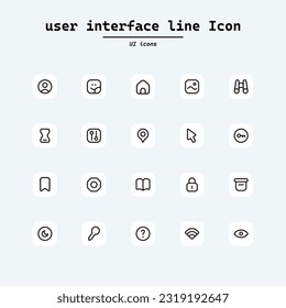 set of ui ux icon set, user interface iconset collection. Collection ui icons with squircle shape. Web Page, Mobile App, UI, UX design.