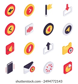 Set of Ui and Ux Isometric Icons

