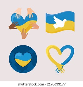 set of Ukraine no war, design