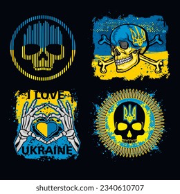 set, ukraine's skull, , grunge vintage design t shirts