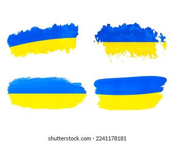 Banderas ucranianas, aisladas en fondo blanco