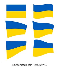 Set of ukrainian flags on white background. Vector illustration