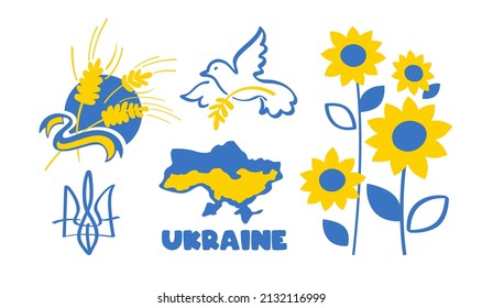 Set of Ukrainian national symbols