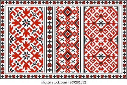 Set of Ukrainian traditional patterns