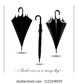 Set of  umbrella canes.  Accessory templates. 