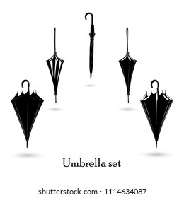 Set of  umbrella canes.  Accessory templates. 