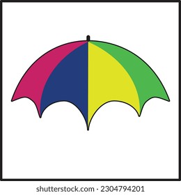 A set of umbrella with colorful design