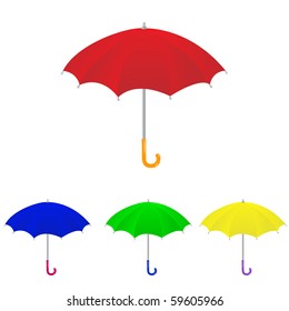 Set of umbrella in different colors.