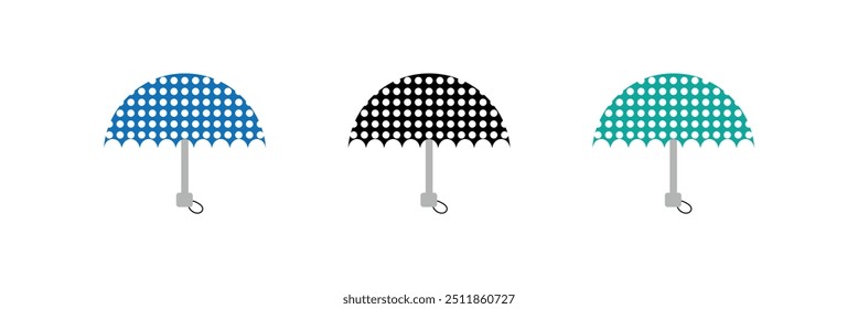 set of umbrella icon for web design, ui design on white background eps 10.
