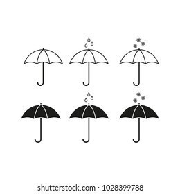 Set of umbrella icons