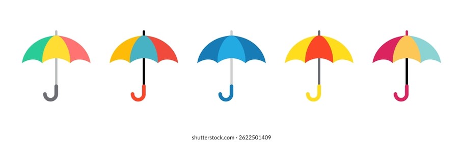 Set of umbrella icons. Umbrella simple icon set. Umbrella vector illustration