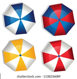 A set of umbrella on white background illustration