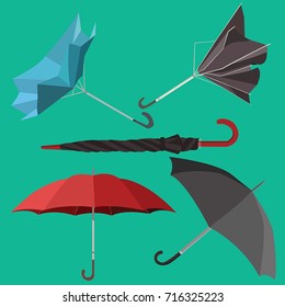 set umbrella vector illustration