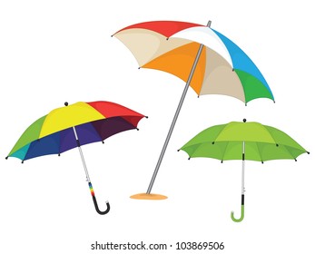 Set of umbrellas