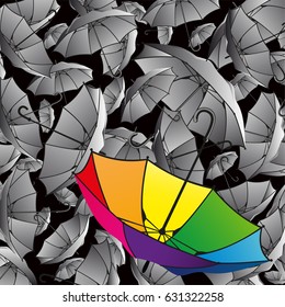 Set of umbrellas. Colorful background