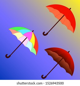 Set of umbrellas from the rain
