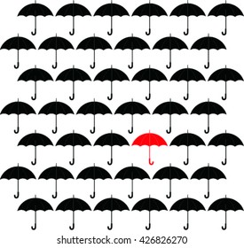 Set of umbrellas for rainy days on autumn or sunshine in the summer.