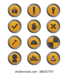 Set of under construction labels on a white background. Vector illustration
