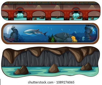 A Set of Underground Scene illustration