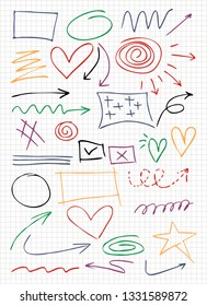 Set of Underline Strokes in Doodle Style Various Shapes