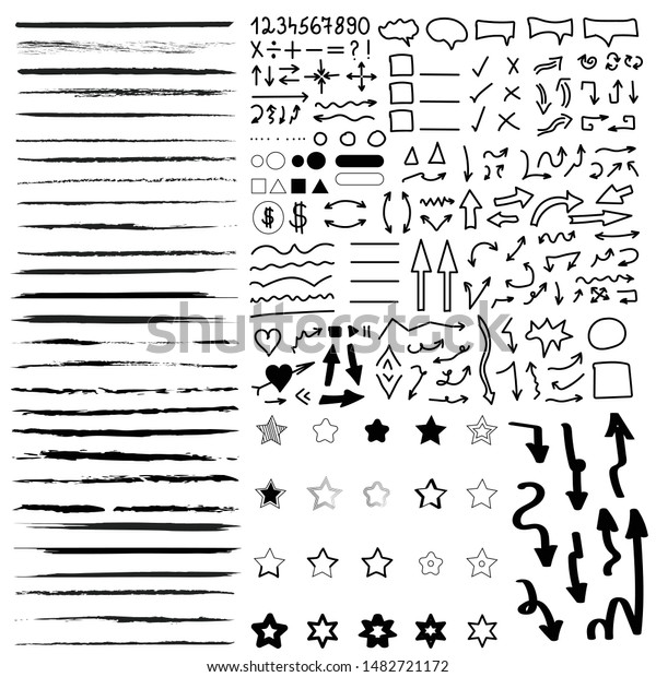 Set Underlines Arrows Stars Stock Vector (Royalty Free) 1482721172 ...