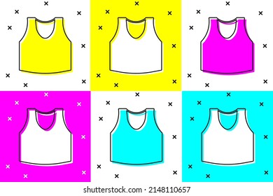 Set Undershirt icon isolated on color background.  Vector